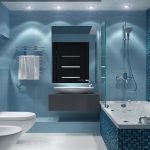 Baño azul gris