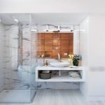 Bañera blanca con ducha