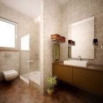 Mueble de lavabo marrón