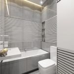 Rayas horizontales en un diseño de baño.