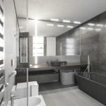 Baño blanco gris