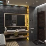 Luces amarillas en el baño