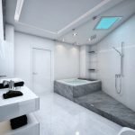 Baño blanco de alta tecnología