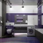 Color violeta en el diseño del baño