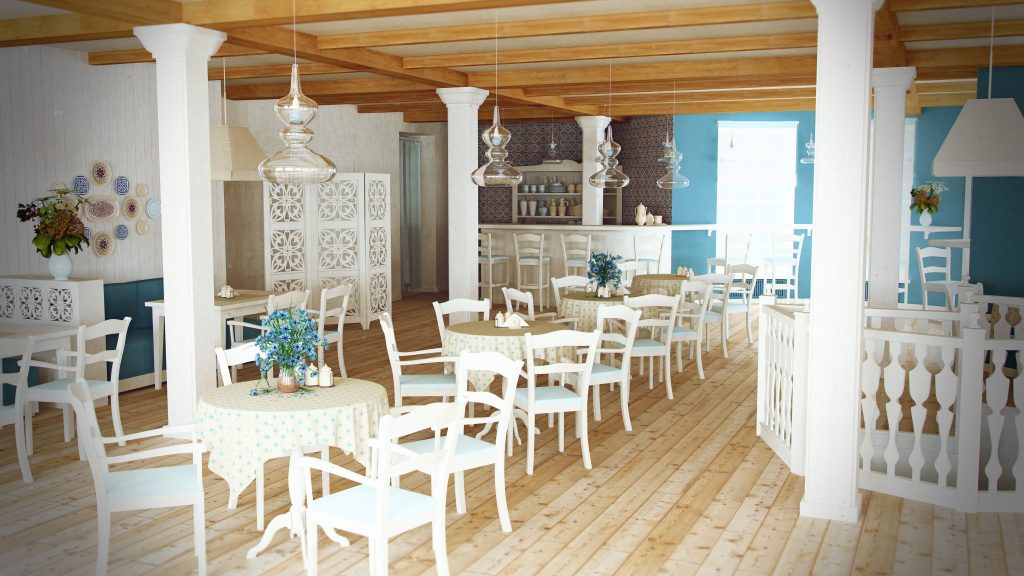 Provence style cafe interior