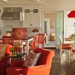 Muebles de cocina rojo anaranjado