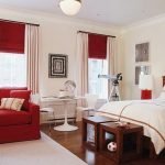 Sofá y textil rojo