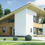 Casa duplex con techo inclinado