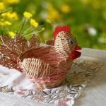 Cesta de mimbre de pollo