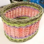 Cesta verde rosa