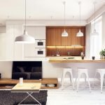 Muebles blancos en la cocina.