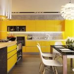 Muebles amarillos en la cocina