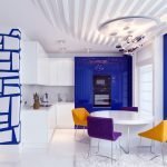 Combinación de colores en la cocina al estilo kitsch.