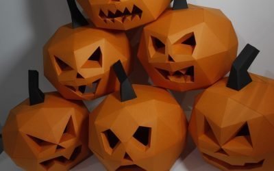 Calabaza de papel de bricolaje