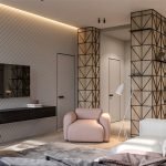 Muebles mínimos en el salón.