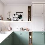 Turquesa con cocina blanca