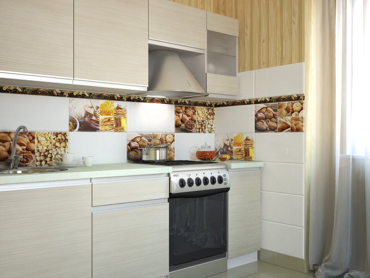 Popločana pregača za kuhinju (test)