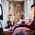 Decoración navideña en el dormitorio