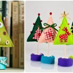 Árboles de navidad hechos de fieltro