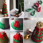 Elegante árbol de navidad hecho de cintas