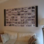 Collage de fotos sobre el sofá