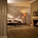 Sala de estar con chimenea