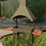 Barbacoa de metal con campana