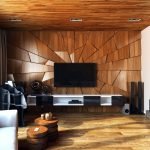 Techo de madera en la sala de estar