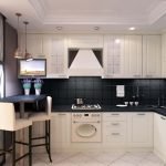 Muebles para ideas de diseño de cocina beige.