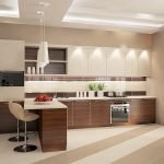 Muebles para la cocina de color beige photo