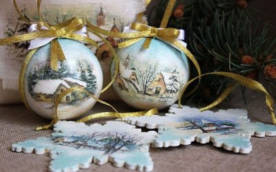 Bolas de Navidad Decoupage