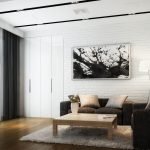 Papel pintado debajo del ladrillo en la sala de estar