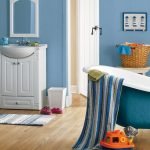 Paredes azules en el baño