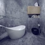 El uso de yeso decorativo para paredes en el baño.