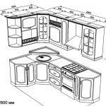 Componentes de cocina de esquina