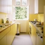 Cocina paralela amarilla