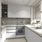 Cocina en forma de U blanca