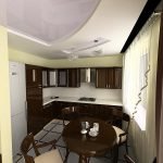 Cocina en Jruschov combinada con la sala de estar