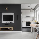 Cocina en Jruschov con la sala de estar cómo combinar