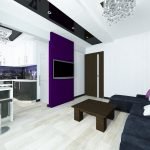 Cocina en Jruschov con una idea de sala de estar