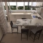 Cocina en Jruschov con balcón cómo hacer