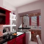 Cocina en Jruschov con balcón