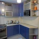 Rincón de cocina azul