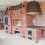 Gran complejo de estufas en la veranda