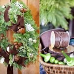 Ramas de coníferas y nueces