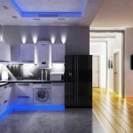 Luz de fondo azul para la cocina