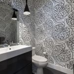 Papel pintado lavable en el baño