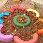 Macizo de flores en forma de flor