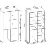 Dibujo de gabinete con dimensiones 3