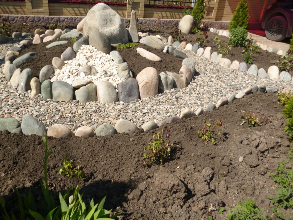 Construcción del jardín de rocas